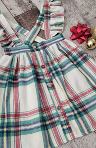 Holiday Plaid Suspender Skirt
