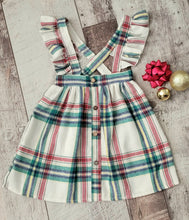 Load image into Gallery viewer, Holiday Plaid Suspender Skirt